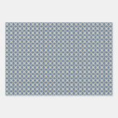 Dusty Blue und Cream Muster of Christmas Geschenkpapier Set (Vorderseite)