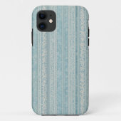Dusty Blue und Cream Stripes Case-Mate iPhone Hülle (Rückseite)