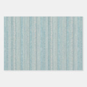 Dusty Blue und Cream Striping Geschenkpapier Set (Vorderseite 2)