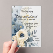 Dusty Blue und Creme Wedding Einladung Acrylic (Insitu (Handheld))