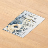 Dusty Blue und Creme Wedding Einladung Acrylic (Ablage )