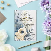 Dusty Blue und Creme Wedding Einladung Acrylic (In Situ (Hochzeit))