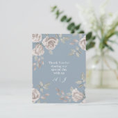 Dusty Blue und Dusty Rose Floral Wedding Vielen Da Dankeskarte (Stehend Vorderseite)