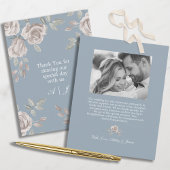 Dusty Blue und Dusty Rose Floral Wedding Vielen Da Dankeskarte