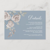 Dusty Blue und Dusty Rose Wedding Details Begleitkarte (Vorderseite)