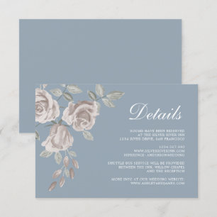 Dusty Blue und Dusty Rose Wedding Details Begleitkarte