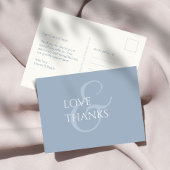 Dusty Blue und Elfenbein Non-Foto Vielen Dank Postkarte