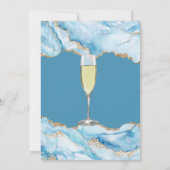 Dusty Blue und Gold Agate Brunch und Bubbly Einladung (Rückseite)