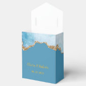 Dusty Blue und Gold Agate Custom Wedding Geschenkschachtel (Geöffnet)