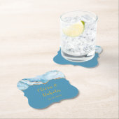 Dusty Blue und Gold Agate Custom Wedding Untersetzer (Vor Ort)