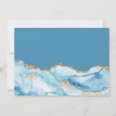 Dusty Blue und Gold Agate Speichern Sie die Datums Einladung (Rückseite)