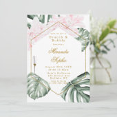 Dusty Blue und Gold Berry Brunch & Bubbly laden Einladung (Stehend Vorderseite)