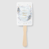 Dusty Blue und Gold Blueberries Wedding Vielen Dan Fächer (Vorderseite)