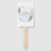 Dusty Blue und Gold Blueberries Wedding Vielen Dan Fächer (Rückseite)