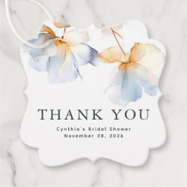 Dusty Blue und Gold Blume Vielen Dank Geschenkanhänger