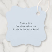 Dusty Blue und Gold Blume Vielen Dank Geschenkanhänger (Rückseite)