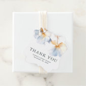 Dusty Blue und Gold Blume Vielen Dank Geschenkanhänger (Beispiel)