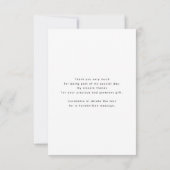 Dusty Blue und Gold Floral Vielen Dank Dankeskarte (Rückseite)