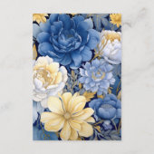 Dusty Blue und Gold Floral Wedding Guest Details Begleitkarte (Rückseite)