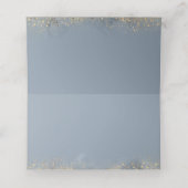 Dusty Blue und Gold Glitzer Floral Wedding Platzkarte (Innenseite Aufgefaltet)
