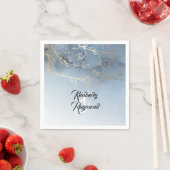 Dusty Blue und Gold Moderne Hochzeit Serviette (Beispiel)