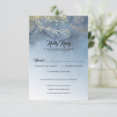 Dusty Blue und Gold Moderne UAWG RSVP Karte (Stehend Vorderseite)