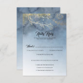 Dusty Blue und Gold Moderne UAWG RSVP Karte (Vorne/Hinten)