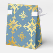 Dusty Blue und Gold Royal Crown Wedding Geschenkschachtel (Rückseite)