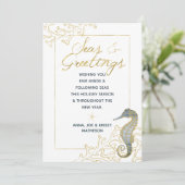 Dusty Blue und Gold Seas & Greetings Weihnachten (Stehend Vorderseite)