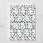 Dusty Blue und Gray Floral Botanical Wedding Save The Date (Rückseite)