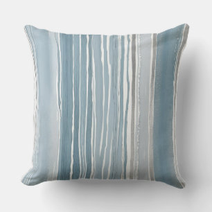 Dusty Blue und Gray Streifen Kissen