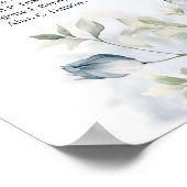 Dusty Blue und Ivory Blume Alphabetische Sitzgeleg Poster (Ecke)