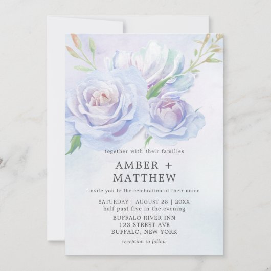 Dusty Blue und Lavender Paint Peony Wedding (Vorderseite)
