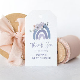 Dusty Blue und Lila Boho | Rainbow Baby Dusche Geschenkanhänger