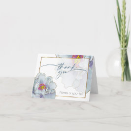 Dusty Blue und Lilac Exotic Floral Dankeskarte