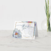 Dusty Blue und Lilac Exotic Floral Dankeskarte (Vorderseite)