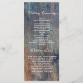 Dusty Blue und Maroon Floral Weddings Programme (Rückseite)