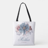 Dusty Blue und Mauve Floral Elegante Wedding Tasche (Rückseite)