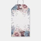 Dusty Blue und Mauve Floral Wedding Geschenkanhänger (Rückseite)