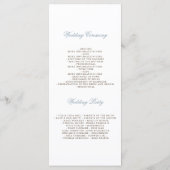 Dusty Blue und Mauve Floral Weddings Programme (Rückseite)