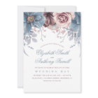 Dusty Blue und Mauve Watercolor Floral Wedding