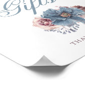 Dusty Blue und Mauve Wedding Cards and Gifts Sign Poster (Ecke)