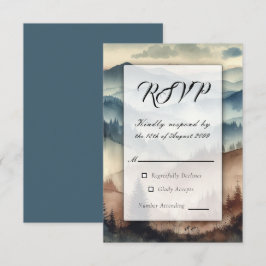 Dusty Blue und Mocha Brown Mountains RSVP Karte