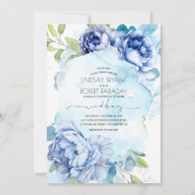 Dusty Blue und Navy Blue Floral Boho Wedding