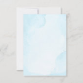 Dusty Blue und Navy-Blume Hochzeit RSVP Karte (Rückseite)