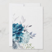 Dusty Blue und Navy Floral Elegant Einladung (Rückseite)