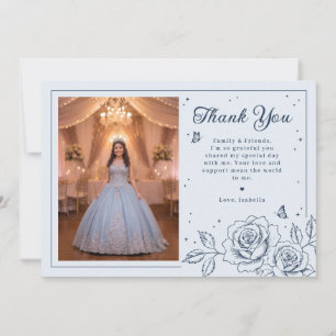 Dusty Blue und Navy Gold Quinceañera