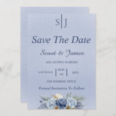 Dusty Blue und Navy Save The Date (Vorne/Hinten)