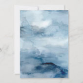 Dusty Blue und Navy Watercolor Peonies Wedding Inv Einladung (Rückseite)