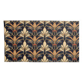 Dusty Blue und Orange Art Deco Kissenbezug (Rückseite-Rechts)